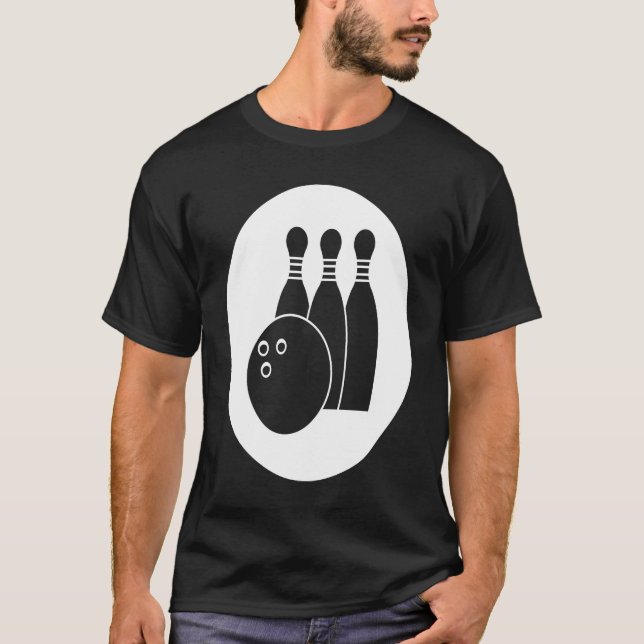 T-shirt Cool Bowling Set Bowling Pins Bowler Hommes Femmes (Devant)