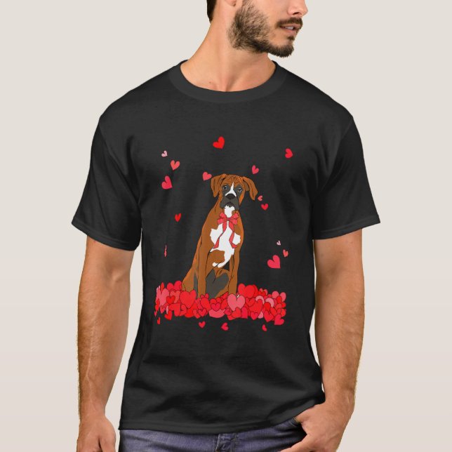 T-shirt Cool Boxer Valentines Day Chien (Devant)