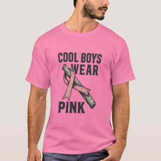 T-shirt Cool Boys Wear Pink for Cancer Solidarity