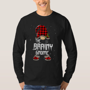 T-shirt Cool Brainé Gnome Rouge Plaid Matching Famille Chr