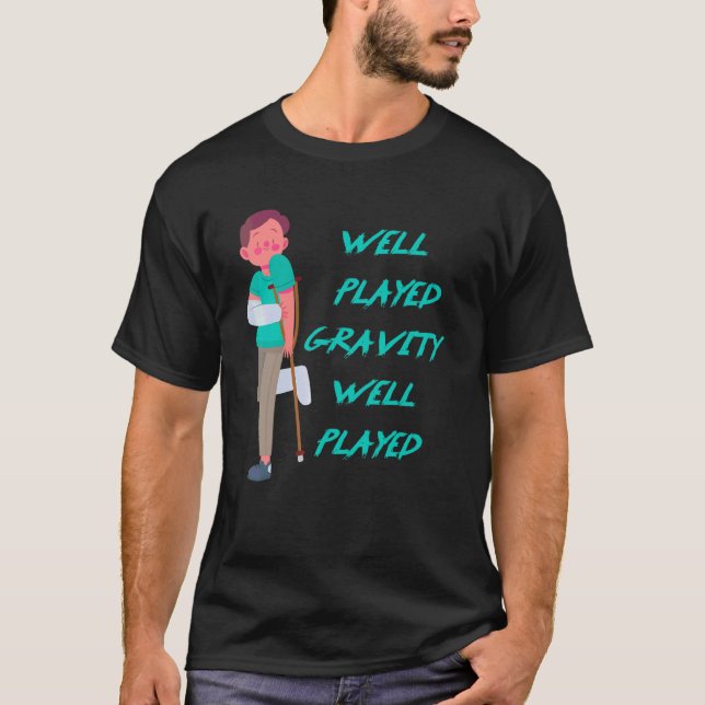 T-shirt Cool Bras Et Jambe Cassés Pour Enfants Gravity Gag (Devant)