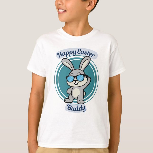 T-shirt Cool Bunny Happy Easter Buddy T Shirt (Devant)