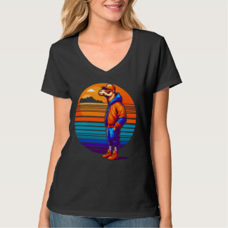 T-shirt Cool Camel Moderne Style urbain Coucher de soleil 
