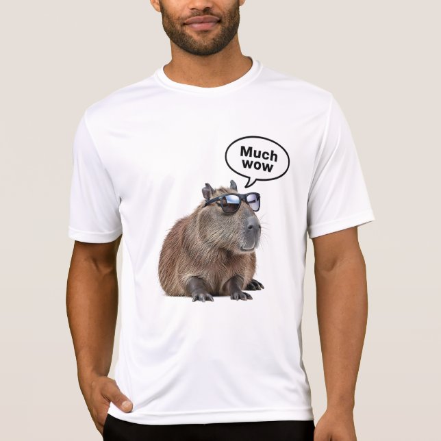 T-shirt Cool Capybara Photo Lunettes de soleil-Portant Cap (Devant)