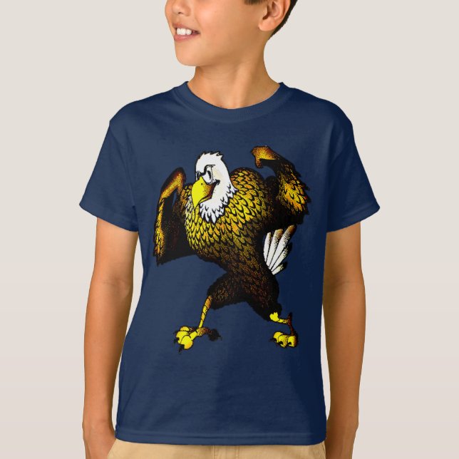 T-shirt Cool caricature à l'air d'aigle Chemise (Devant)