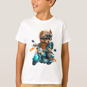T-shirt Cool chien biker, mignon Yorkshire terrier chien c