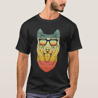T-shirt Cool Chien Retro Vintage Huskies Amoureux des chie