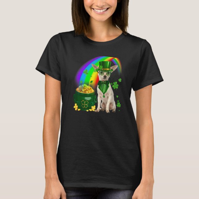 T-shirt Cool Chihuahua Chien Leprechauns Shamrock Clover P (Devant)