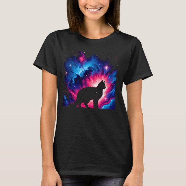T-shirt Cool Cosmic Chat Galaxy Graphic Space Art (Devant)