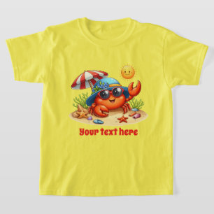T-shirt Cool crabe ajouter texte plage filles