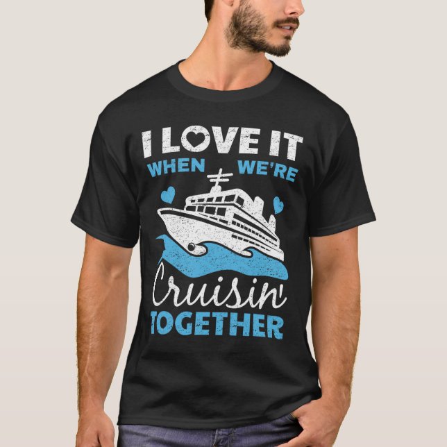 T-shirt Cool Cruise Art Hommes Femmes Croisière Bateau Cou (Devant)