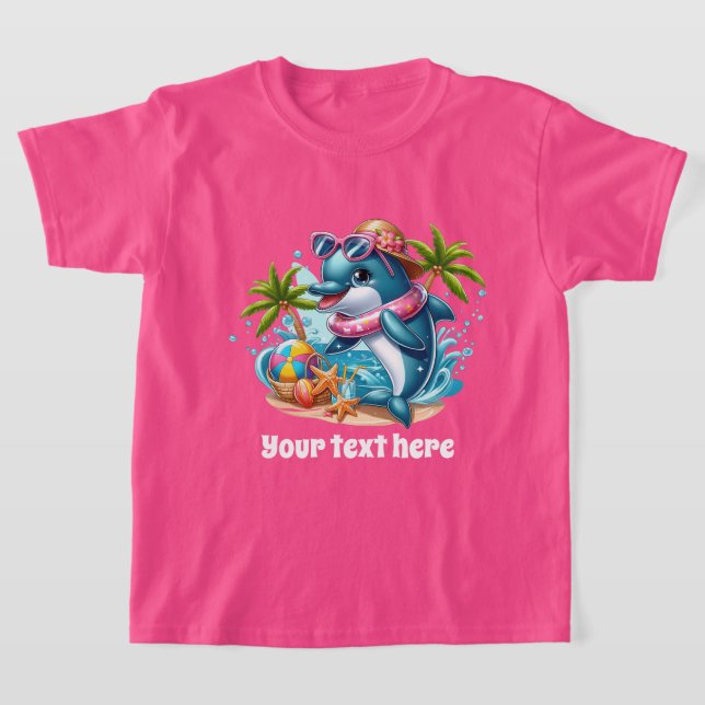 T-shirt Cool dauphin ajouter texte pool filles (Poser)