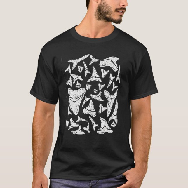 T-shirt Cool de chasse aux dents de requin Collecteur de r (Devant)