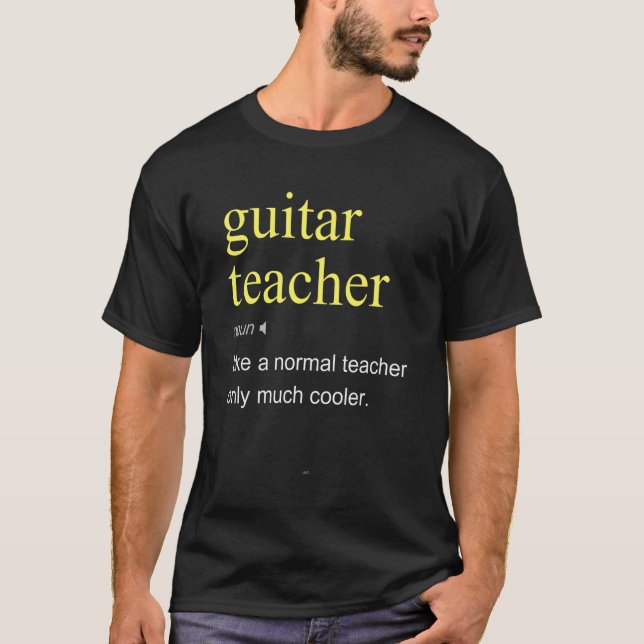 T-shirt Cool de définition de l'enseignant de guitare (Devant)