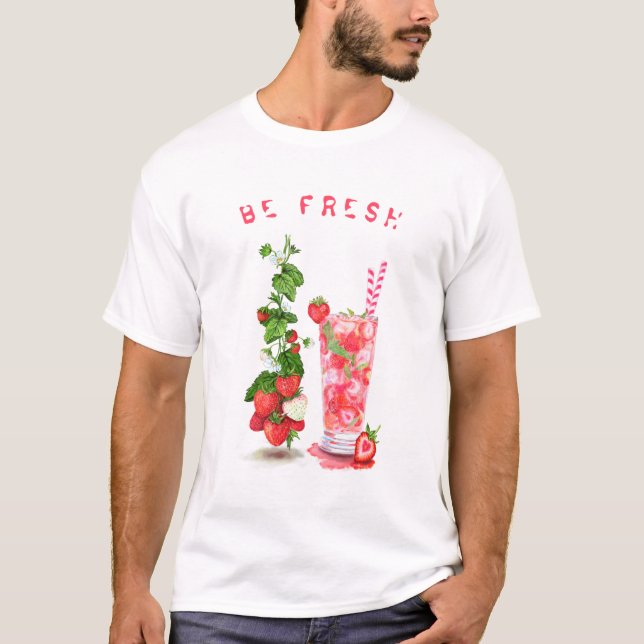 T-shirt Cool de la fête du jus de fraise (Devant)