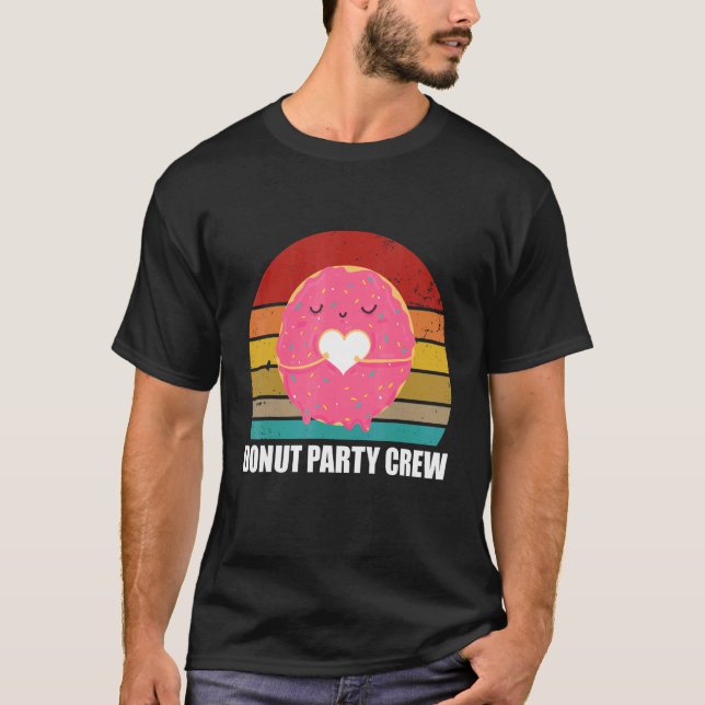 T-shirt Cool de l'équipage de la fête des beignes Doughnut (Devant)