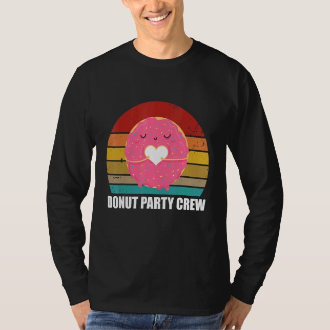 T-shirt Cool de l'équipage de la fête des beignes Doughnut (Devant)