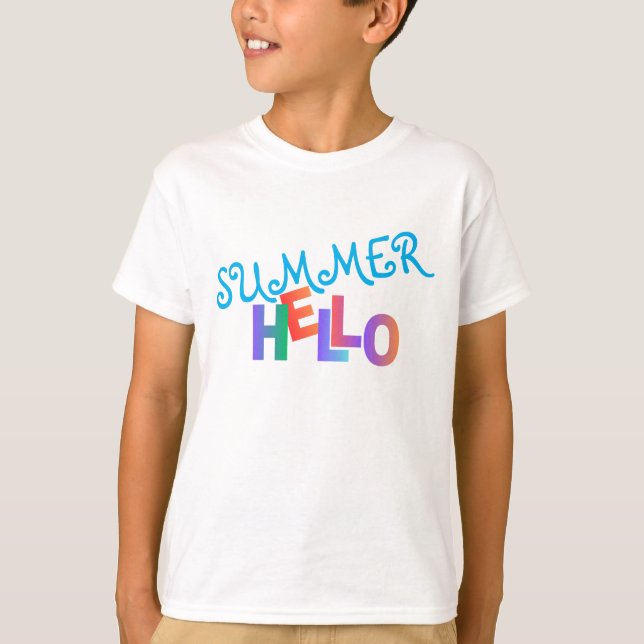 T-shirt cool d'été Hello (Devant)