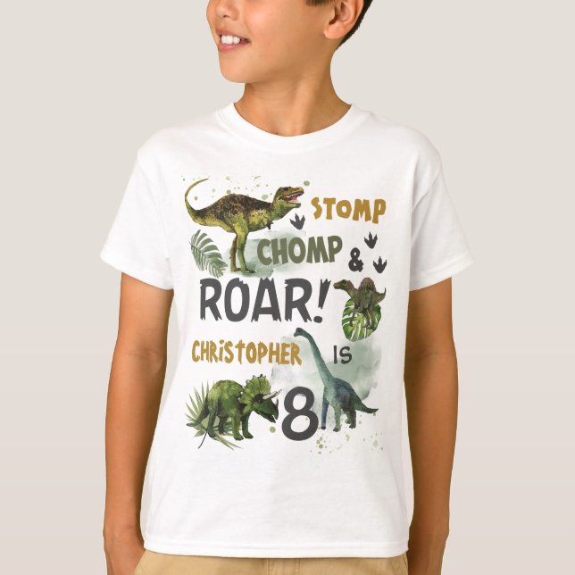 T-shirt Cool Dinosaures Jurassic Boy Anniversaire (Devant)