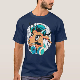 T-shirt Cool DJ Chèvre avec casque Punk Chèvre Amoureux Ve