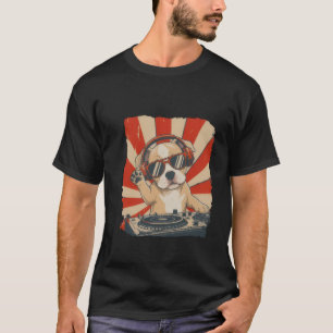 T-shirt Cool DJ Dog, Chien Drôle Avec Casque 