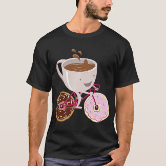 T-shirt Cool Donut Café Bicyclette main tiré Premium