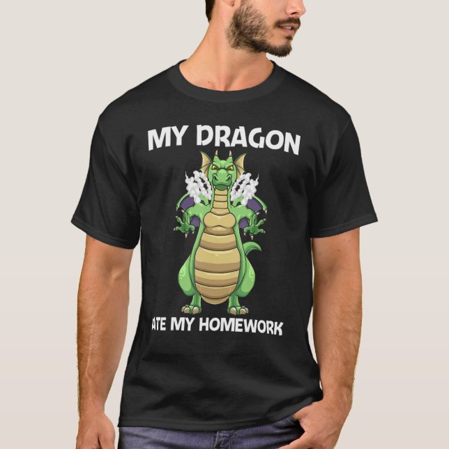 T-shirt Cool Dragon For Kids Boys Mythical Creature Dragon (Devant)
