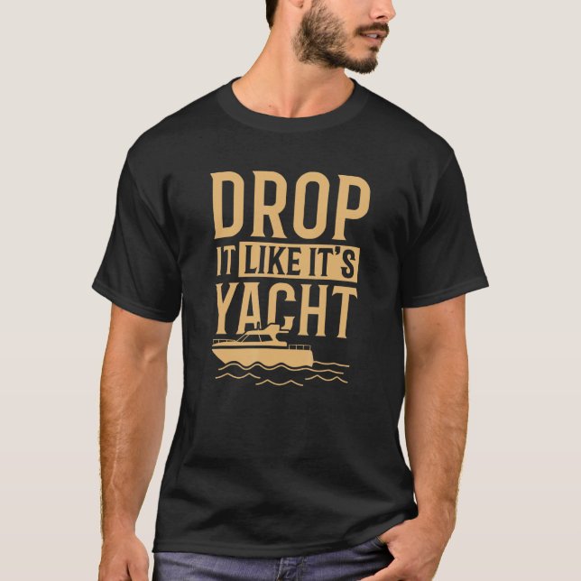 T-shirt Cool Drop Il Aime Son Yacht Voile (Devant)