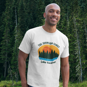 T-shirt Cool du coucher de soleil sur le lac Personnalisé