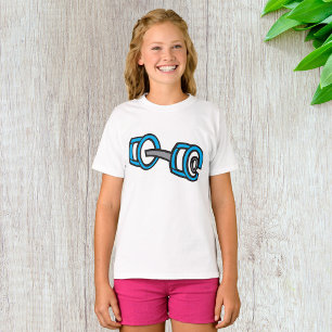 T-shirt Cool Dumbbell Fitness Blue and Grey Graphisme