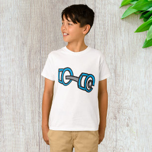 T-shirt Cool Dumbbell Fitness Blue and Grey Graphisme