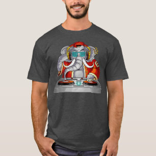 T-shirt Cool Elephant DJ Funny Party Animal Music Mixer