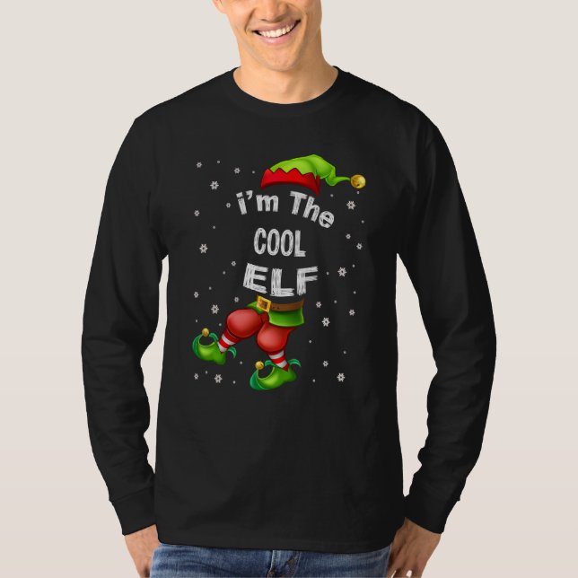 T-shirt Cool Elf Matching Family Group Pajama de Noël (Devant)
