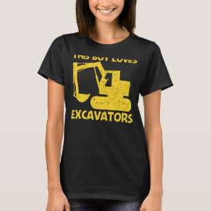T-shirt Cool Excavateur Pour Garçons Enfants Équipement Lo
