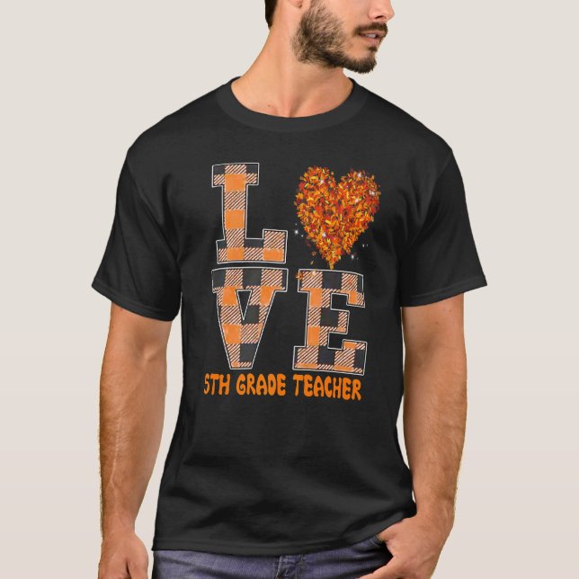 T-shirt Cool Fall Paraeducator Cute Fall Teacher Fifth Gra (Devant)