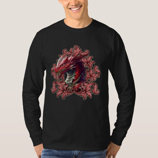 T-shirt Cool Fantasy Dragon Game Gamer Cosplay Nerds 09 (Devant)