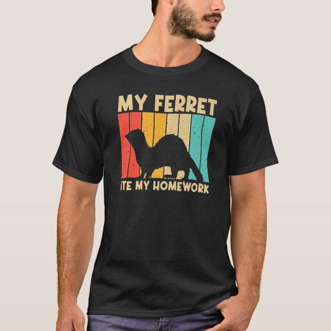 T-shirt Cool Ferret Pour Enfants Garçons Hommes Ferret Ani (Devant)