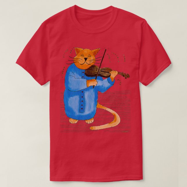 T-shirt Cool Fiddle Cat (Design devant)