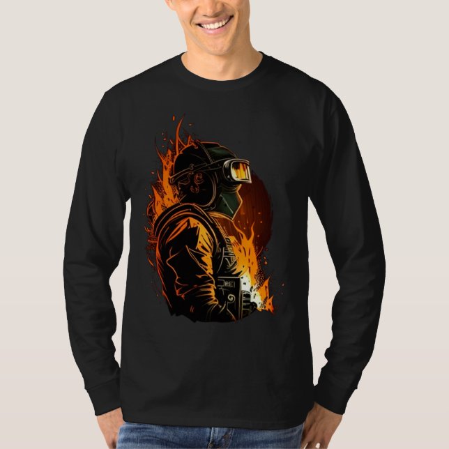 T-shirt Cool Fire Welder Worker (Devant)