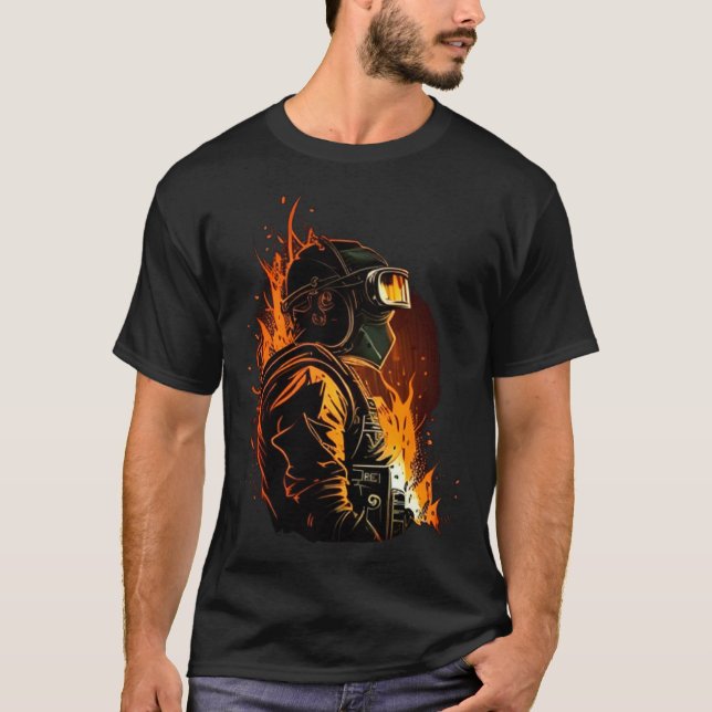 T-shirt Cool Fire Welder Worker (Devant)