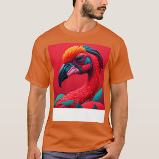 T-shirt Cool Flamant rose coloré Portrait Graphique 2
