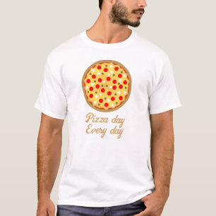 T-shirt Cool fun pizza jour par jour Votre texte personnal