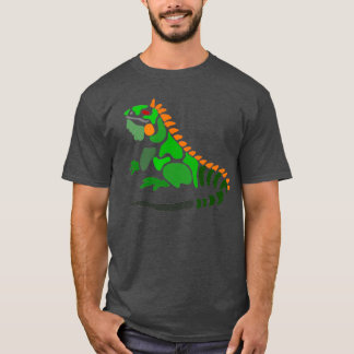 T-shirt Cool Funny Artsy Green Iguana Art Abstrait