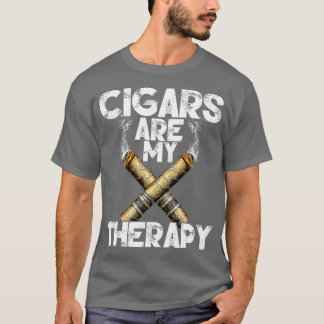 T-shirt Cool Funny Cigars Cigares Sont Ma Thérapie