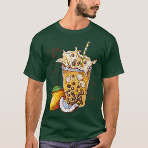 T-shirt Cool Funny Ice Bubble Tea Mango & Coconut Graphism