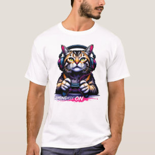 T-shirt Cool Gamer Cat