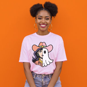 T-shirt Cool Ghoul Cowgirl Half Ghost Half Western