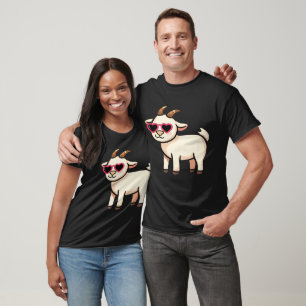 T-shirt Cool Goat avec Lunettes de Soleil – Drôle