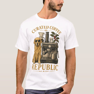 T-shirt Cool Golden Retriever Dog Barista Coffee Lover Vin