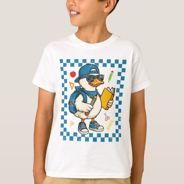 T-shirt Cool Goose Back To School Happy First Day Of Schoo (Devant)